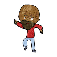 cartoon worried old man pointing