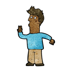 Naklejka premium cartoon man signaling with hand