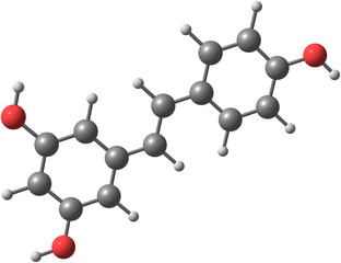 Resveratrol molecular structure isolated on white