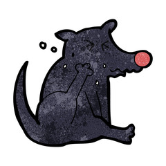 cartoon dog scratching