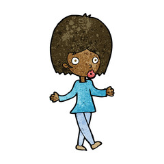 cartoon confused woman