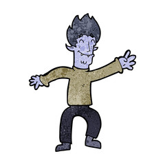 cartoon happy vampire man