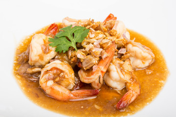fried garlic shrimp pepper