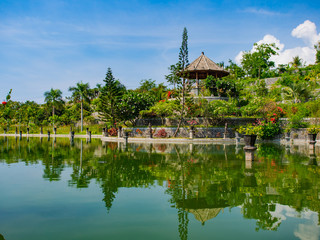 Fototapeta na wymiar Architectural wonders at the Karangasem water temple in Bali