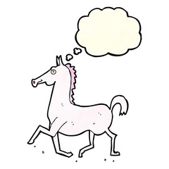 cartoon horse with thought bubble