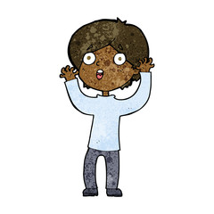 cartoon frightened man