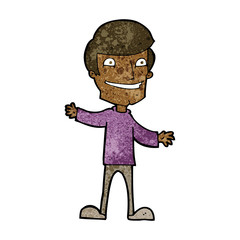 cartoon grinning man