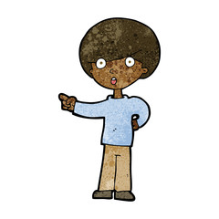 cartoon pointing boy
