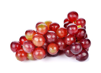 bunch of red grapes isolated on white
