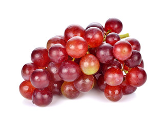 bunch of red grapes isolated on white