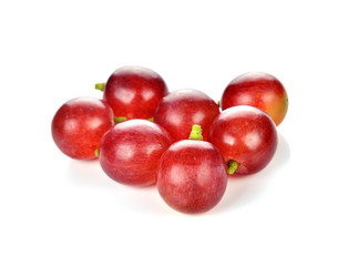 Fototapeta na wymiar Fresh red grape on white background