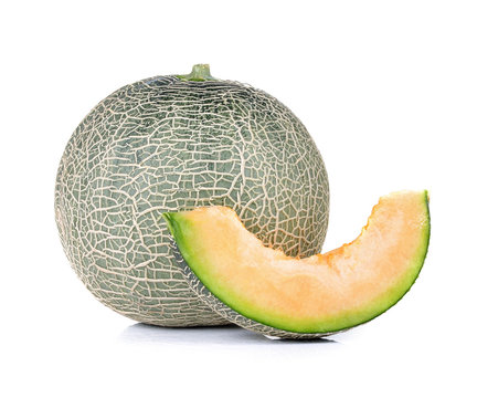 cantaloupe melon isolate on a white background.