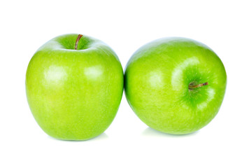green apples isolated on white background