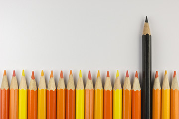 collection of colored wooden pencils.