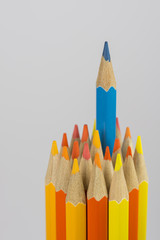 collection of colored wooden pencils.