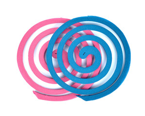 mosquito repellents on white background