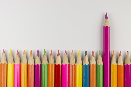 collection of colored wooden pencils.