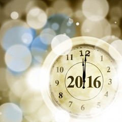 Old clock with numbers 2016
