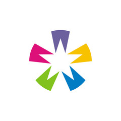 Star 5 Flat Icon Logo