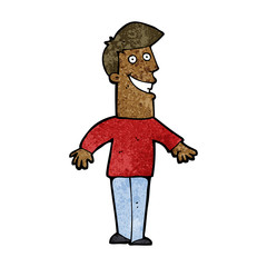 cartoon grinning man