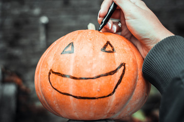 Happy Halloween. Holiday pumpkins