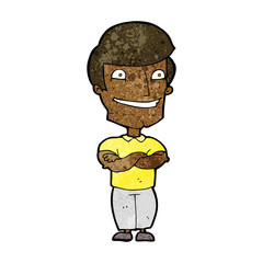 cartoon grinning man