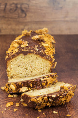 Banana cake with chocolate