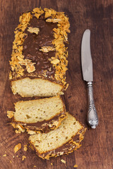 Banana cake with chocolate