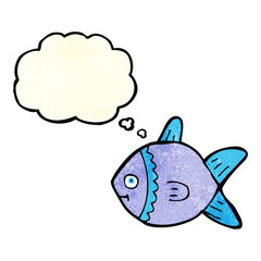 cartoon fish with thought bubble