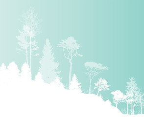 Obraz premium Image of Nature. Tree Silhouette. Eco banner. Vector Illustratio