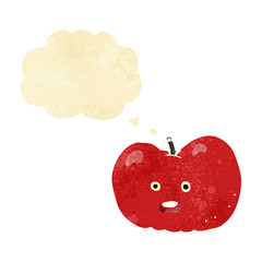 cartoon apple with thought bubble