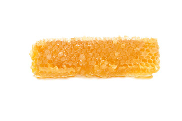 cutout of a honeycomb bar full of honey