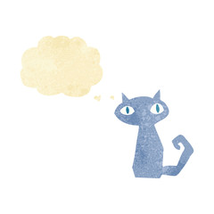 cartoon cat with thought bubble