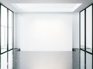 Obraz premium Mock up of empty white space interior. 3d render