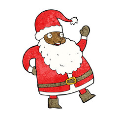funny waving santa claus cartoon
