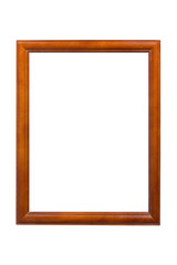 brown with gold inline Wooden frame cornice cutout on white background