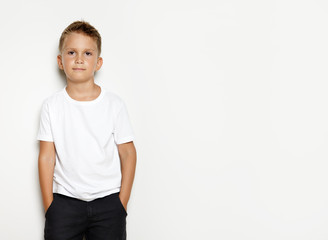 Mock up of young kid wearing black shorts