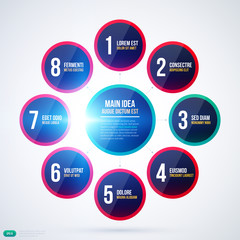 Organization chart template with simple round elements. EPS10