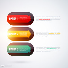 Three horizontal options on white background. EPS10