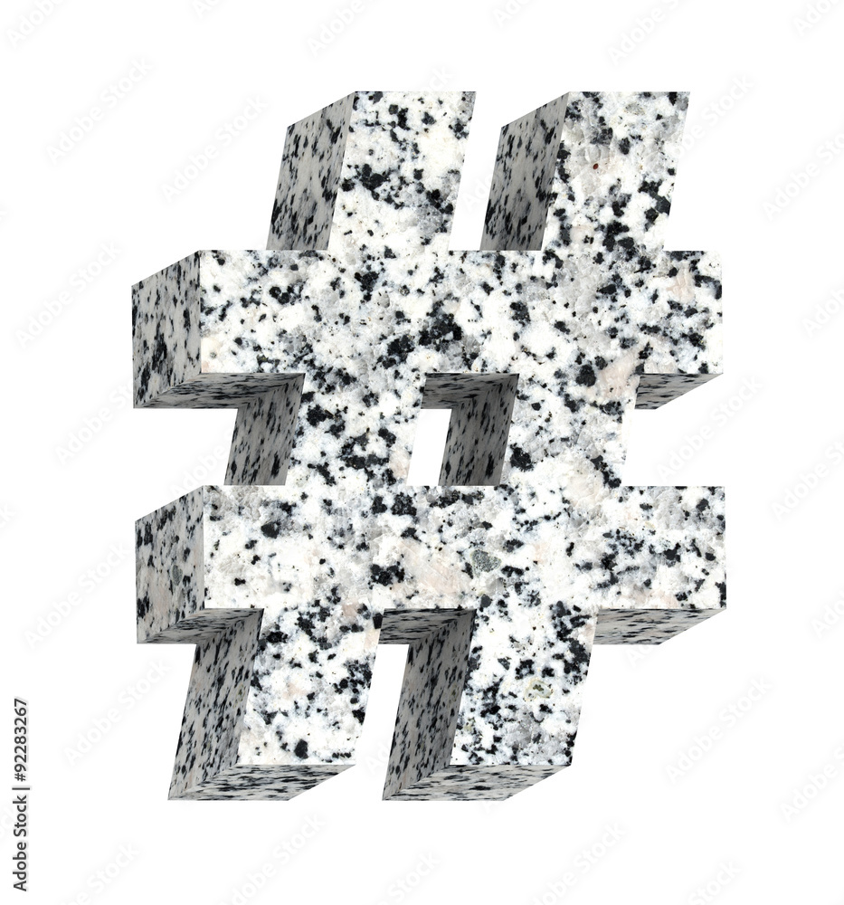 Fototapete sign from granite alphabet set isolated over white. computer generated 3d photo rendering.
