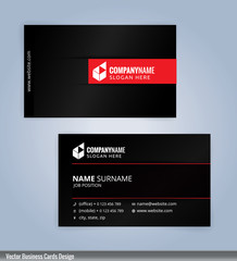 Obraz premium Business card template. Red and Black background, Illustration Vector 10