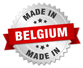 Obraz premium made in Belgium silver badge with red ribbon