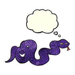 cartoon snake with thought bubble