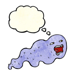 cartoon ghost with thought bubble
