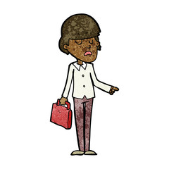 cartoon arrogant businessman pointing