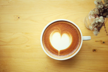 Vintage latte art coffee