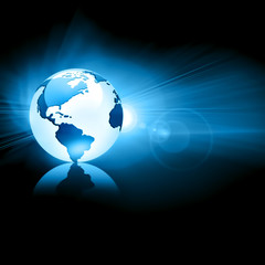 Best Internet Concept of global business. Globe and glowing