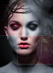 Creative portrait of woman in makeup