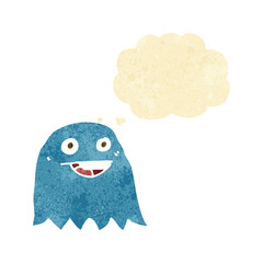 cartoon ghost with thought bubble