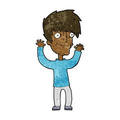cartoon man waving arms